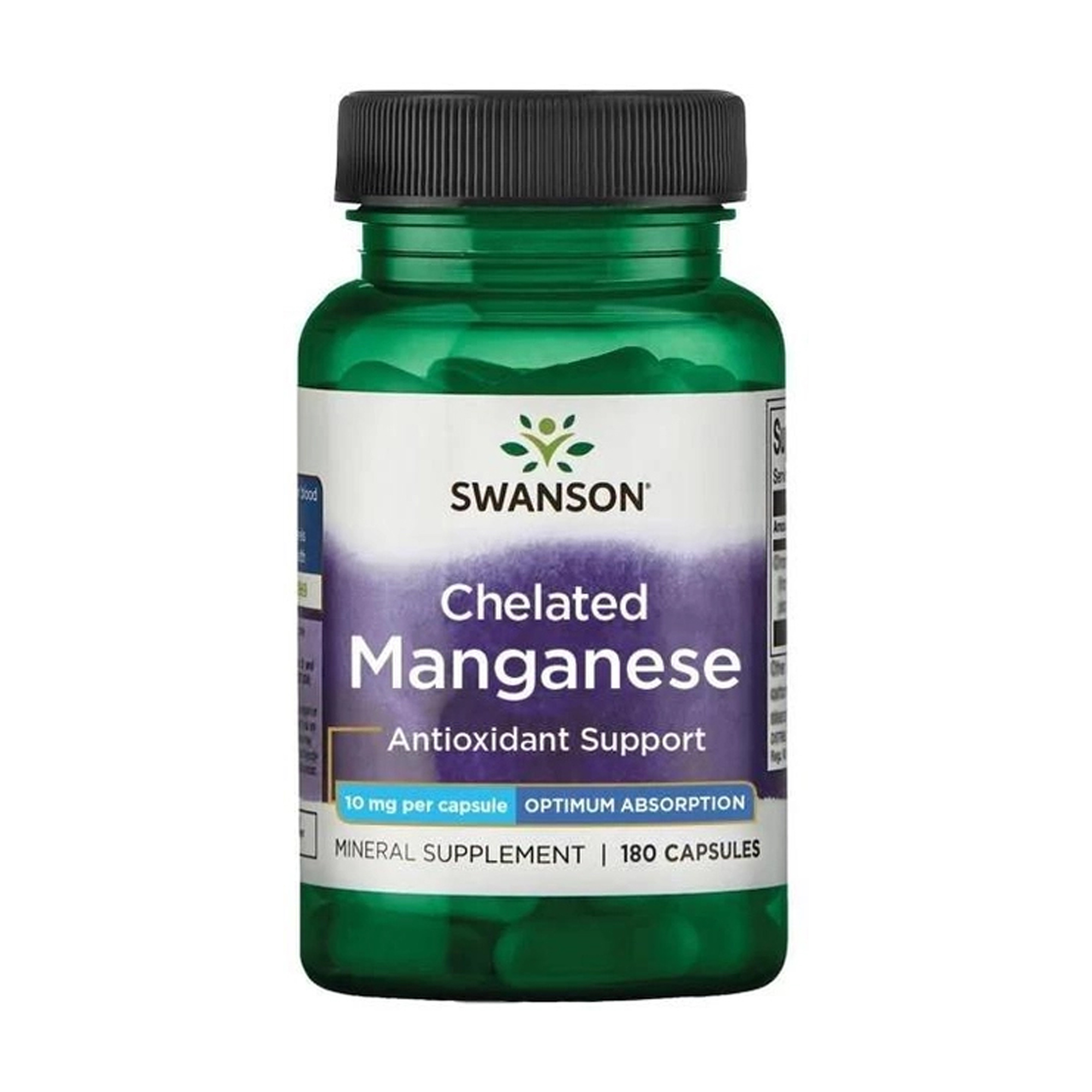 Марганець хелатний Swanson Albion Chelated Manganese 10 мг, 180 капсул
